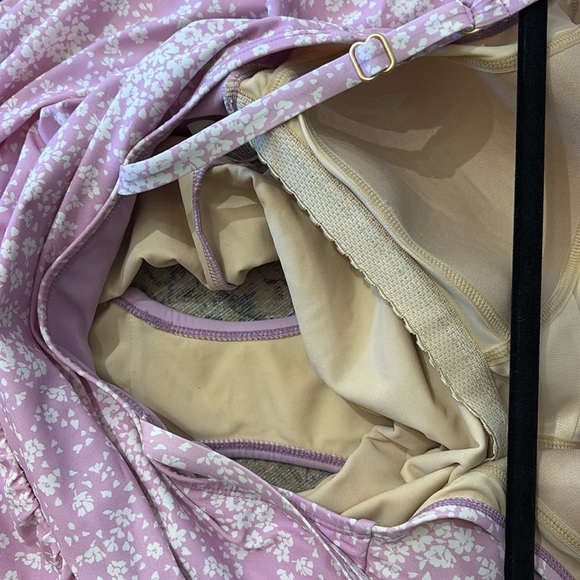 Lands' End Pink Floral Mini Dress swimsuit - size 10 - padded bra - Picture 6 of 7